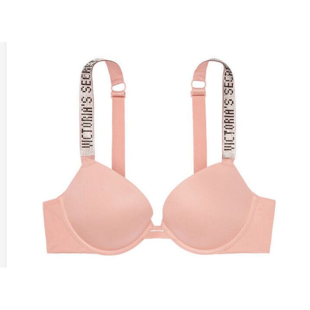 Victoria's Secret VERY SEXY Push-up shine strap rhinestones 36B - Soft Pink‎